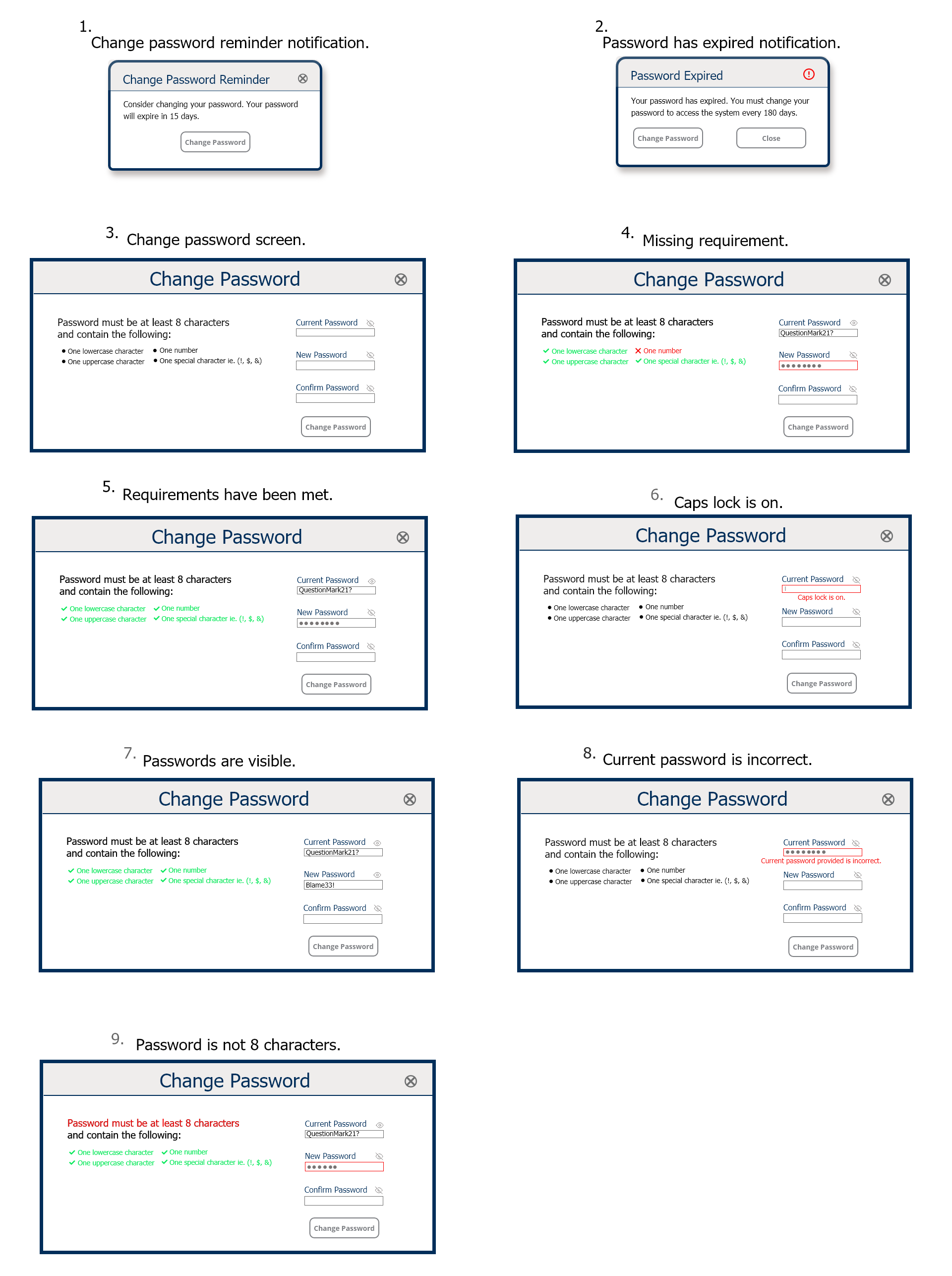 Change Password Final Designs