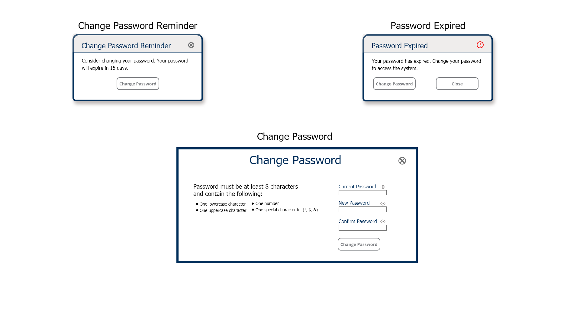 Change Password Final Designs