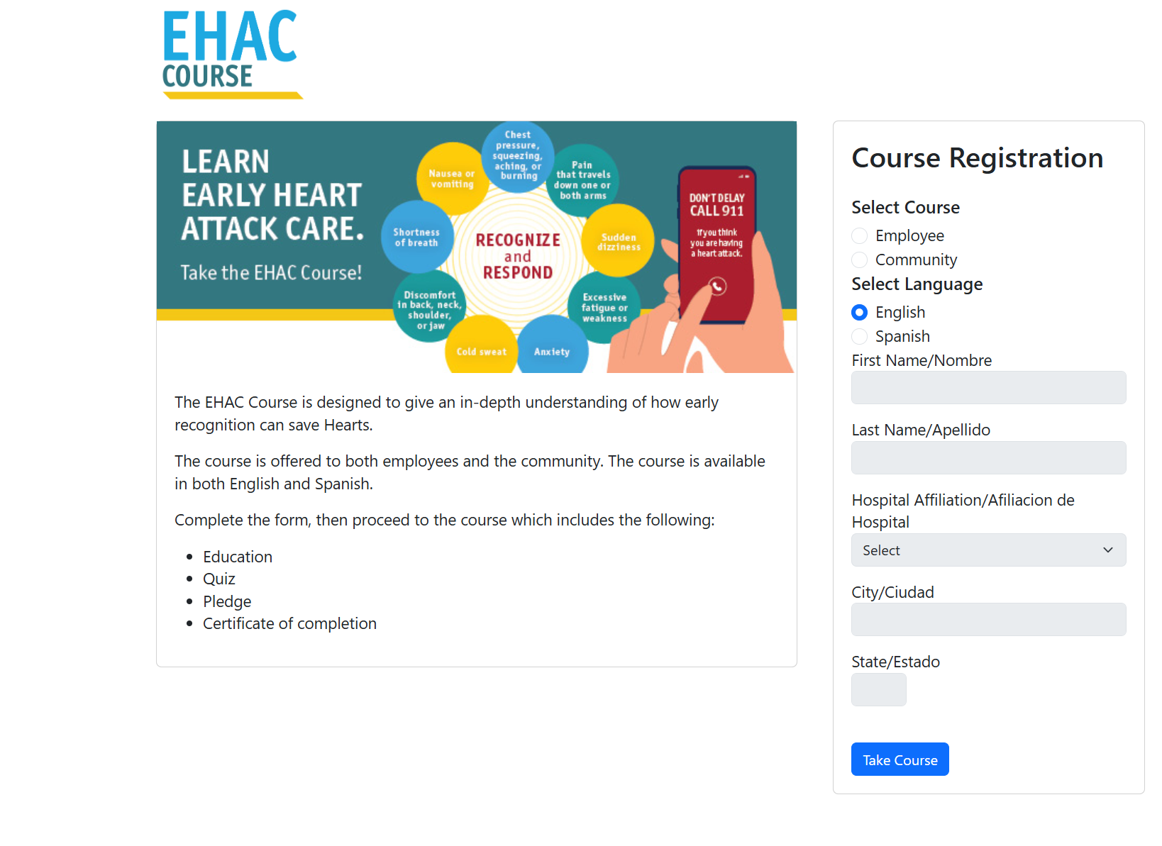 Updated unified EHAC registration form